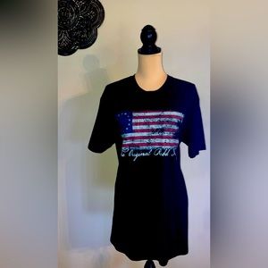 SALE-Women's 1776 United US Betsy Ross Flag Short Sleeve T-Shirt,Extra Large XL